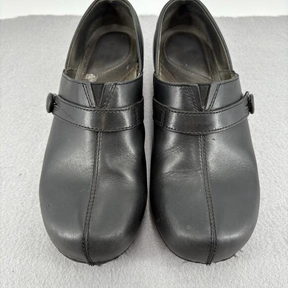 Dansko Solstice Women’s Size 38 US 8 Black Leather Clogs Nurse Work Shoes - Picture 6 of 11